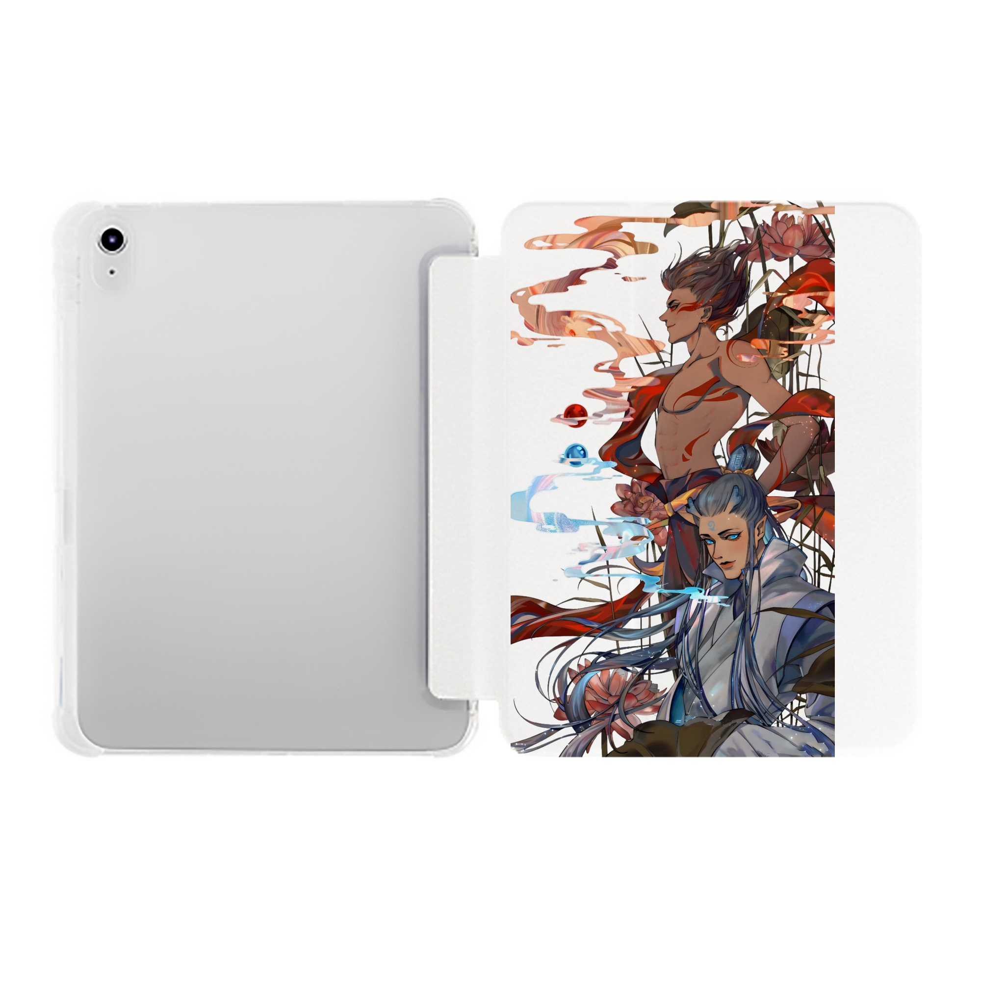 （画像用） Ne Zha 2 ナタ 魔童の大暴れ IPad ケース ペン収納付き 三つ折りスタンド PUレザー×シリコン 対応機種9.5/10.5/10.9インチ